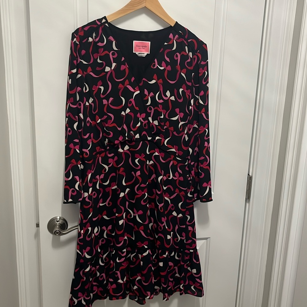 Kate Spade Black and Pink Long Sleeve Dress